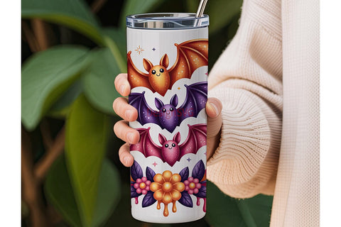Kawaii Halloween Bats 20oz Tumbler Wrap Sublimation DesignSVG 