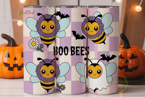 Kawaii Halloween Bees 20oz Tumbler Wrap Sublimation PixelChick 