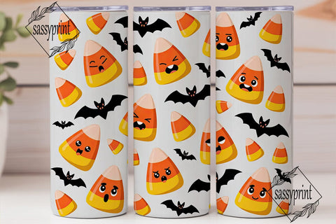 Kawaii Halloween Candy Corn 20oz Tumbler Sublimation sassyprint 