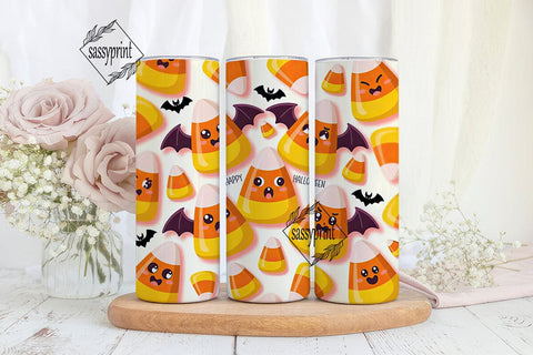 Kawaii Halloween Candy Corn 20oz Tumbler Sublimation sassyprint 