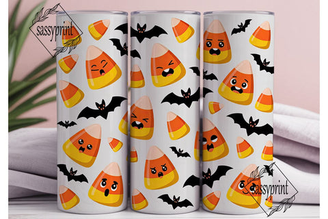 Kawaii Halloween Candy Corn 20oz Tumbler Sublimation sassyprint 