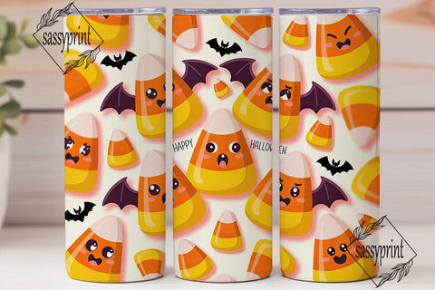 Kawaii Halloween Candy Corn 20oz Tumbler Sublimation sassyprint 