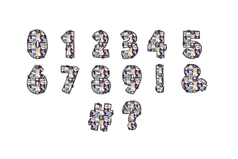 Kawaii Halloween Cat Doodle Letters Sublimation BijouBay 