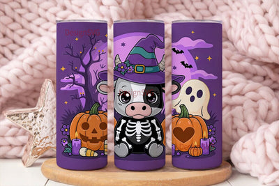 Kawaii Halloween Cow 20oz Tumbler Wrap Sublimation DesignSVG 