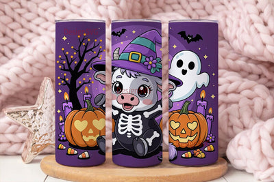 Kawaii Halloween Cow 20oz Tumbler Wrap Sublimation DesignSVG 