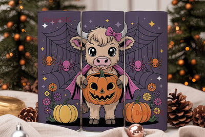 Kawaii Halloween Cow 20oz Tumbler Wrap Sublimation DesignSVG 