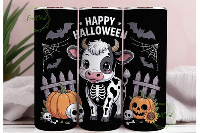 Kawaii Halloween Cow 20oz Tumbler Wrap Sublimation PixelChick 