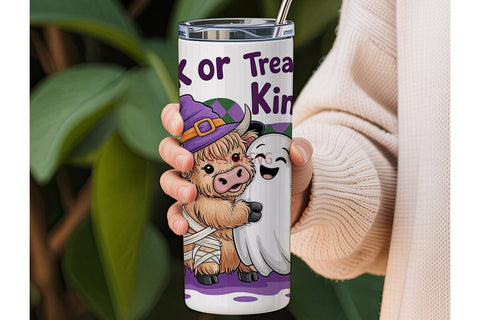 Kawaii Halloween Cow Tumbler Wrap Sublimation DesignSVG 