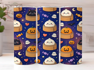 Kawaii Halloween Dumplings 20oz Tumbler, Halloween Dumplings, Kawaii Ghosts, 20oz Wrap, Pastel Spooky, Cute Halloween, Sublimation Tumbler, Whimsical Style Sublimation Lara' s Designs 
