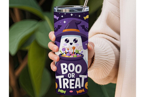Kawaii Halloween Ghost 20oz Tumbler Wrap Sublimation DesignSVG 