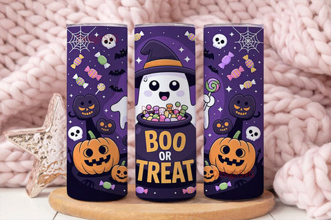 Kawaii Halloween Ghost 20oz Tumbler Wrap Sublimation DesignSVG 
