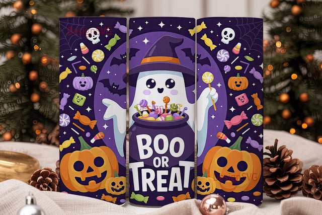Kawaii Halloween Ghost 20oz Tumbler Wrap Sublimation DesignSVG 