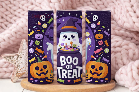 Kawaii Halloween Ghost 20oz Tumbler Wrap Sublimation DesignSVG 
