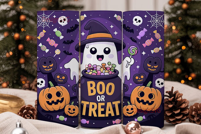 Kawaii Halloween Ghost 20oz Tumbler Wrap Sublimation DesignSVG 