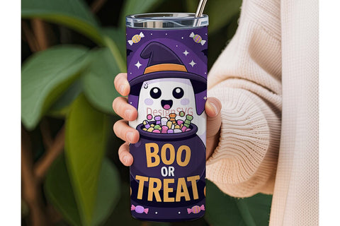 Kawaii Halloween Ghost 20oz Tumbler Wrap Sublimation DesignSVG 