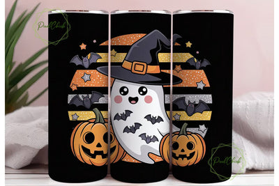 Kawaii Halloween Ghost 20oz Tumbler Wrap Sublimation PixelChick 