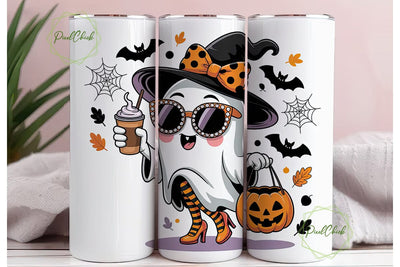 Kawaii Halloween Ghost 20oz Tumbler Wrap Sublimation PixelChick 