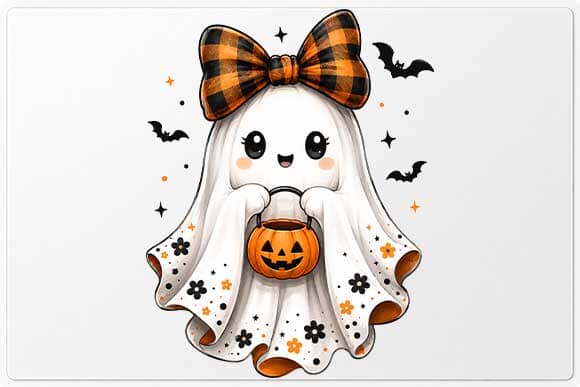 Kawaii Halloween Ghost PNG | Cute Ghost Sublimation Digital Download SVG BillahCrafts 