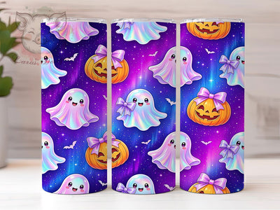 Kawaii Halloween Ghosts 20oz Tumbler, Kawaii Ghosts, Cute Halloween, 20oz Wrap, Pastel Spooky, Whimsical Style, Sublimation Tumbler, Festive Pattern Sublimation Lara' s Designs 