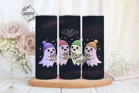 Kawaii Halloween Ghosts 20oz Tumbler Sublimation sassyprint 