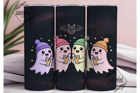 Kawaii Halloween Ghosts 20oz Tumbler Sublimation sassyprint 