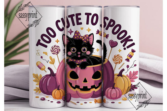 Kawaii Halloween Kitten 20oz Tumbler Sublimation sassyprint 