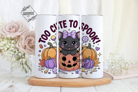 Kawaii Halloween Kitten 20oz Tumbler Sublimation sassyprint 