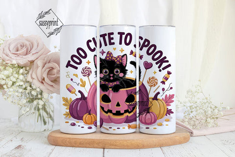 Kawaii Halloween Kitten 20oz Tumbler Sublimation sassyprint 