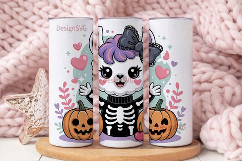 Kawaii Halloween Llama 20oz Tumbler Wrap Sublimation DesignSVG 