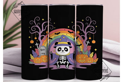 Kawaii Halloween Panda 20oz Tumbler Wrap Sublimation sassyprint 