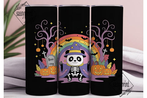Kawaii Halloween Panda 20oz Tumbler Wrap Sublimation sassyprint 