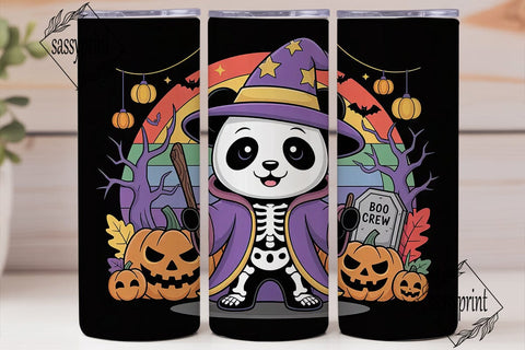 Kawaii Halloween Panda 20oz Tumbler Wrap Sublimation sassyprint 