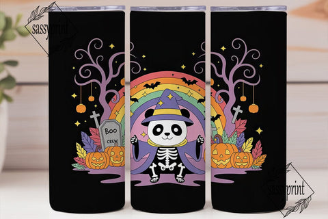 Kawaii Halloween Panda 20oz Tumbler Wrap Sublimation sassyprint 