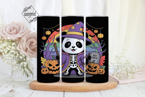 Kawaii Halloween Panda 20oz Tumbler Wrap Sublimation sassyprint 