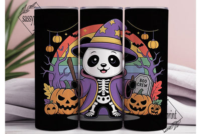 Kawaii Halloween Panda 20oz Tumbler Wrap Sublimation sassyprint 