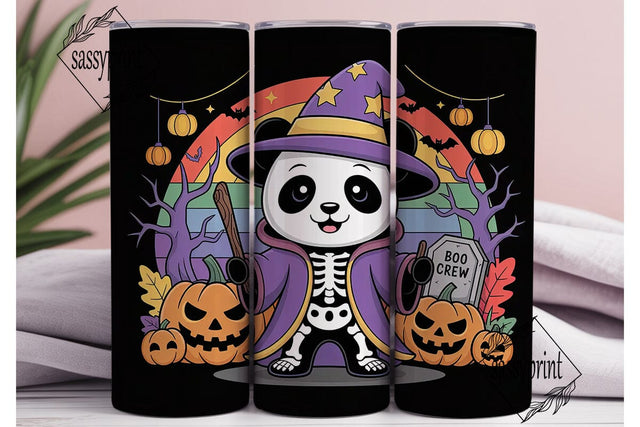 Kawaii Halloween Panda 20oz Tumbler Wrap Sublimation sassyprint 