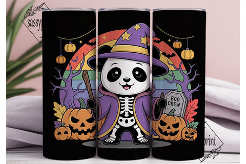 Kawaii Halloween Panda 20oz Tumbler Wrap Sublimation sassyprint 