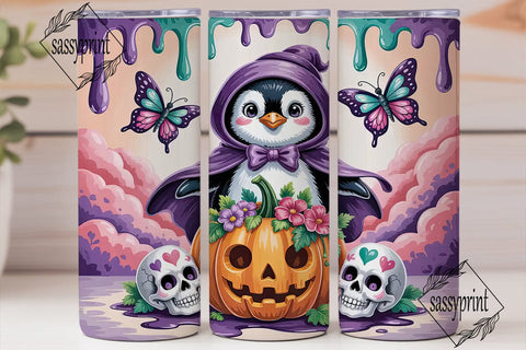 Kawaii Halloween Penguin 20oz Tumbler Sublimation sassyprint 