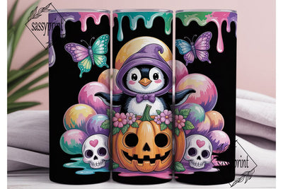 Kawaii Halloween Penguin 20oz Tumbler Sublimation sassyprint 