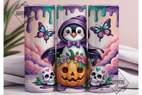 Kawaii Halloween Penguin 20oz Tumbler Sublimation sassyprint 