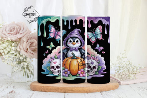 Kawaii Halloween Penguin 20oz Tumbler Sublimation sassyprint 