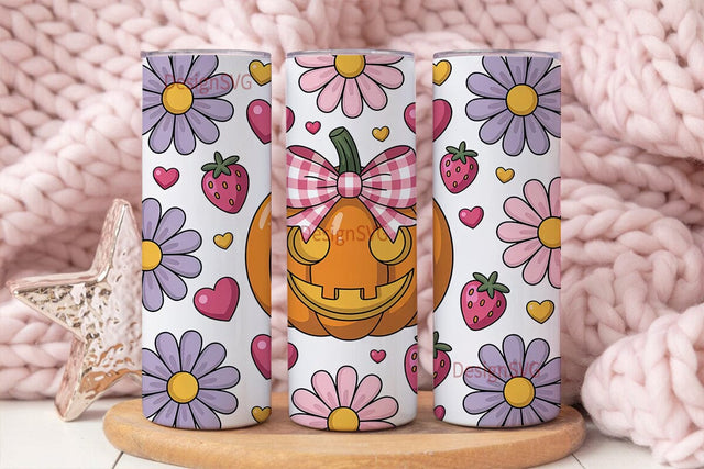 Kawaii Halloween Pumpkin 20oz Tumbler Sublimation DesignSVG 
