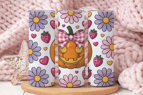 Kawaii Halloween Pumpkin 20oz Tumbler Sublimation DesignSVG 