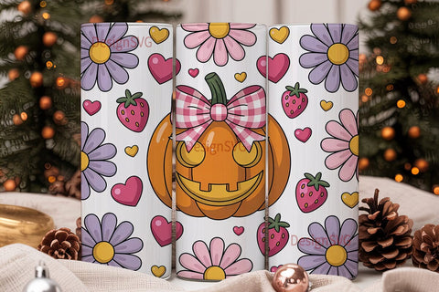 Kawaii Halloween Pumpkin 20oz Tumbler Sublimation DesignSVG 