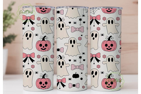 Kawaii Halloween Tumbler Wrap PNG Sublimation PixelChick 