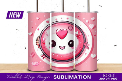 Kawaii heart tumbler png sweet pink design Sublimation Regulrcrative 