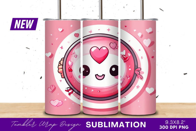 Kawaii heart tumbler png sweet pink design Sublimation Regulrcrative 