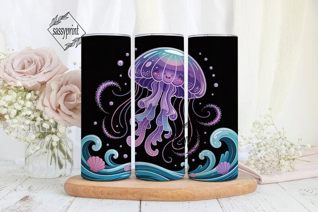 Kawaii Jellyfish 20oz Tumbler Wrap Sublimation sassyprint 