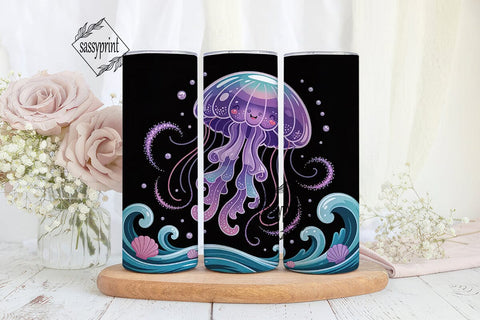 Kawaii Jellyfish 20oz Tumbler Wrap Sublimation sassyprint 