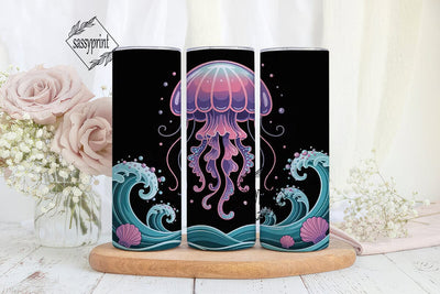 Kawaii Jellyfish 20oz Tumbler Wrap Sublimation sassyprint 